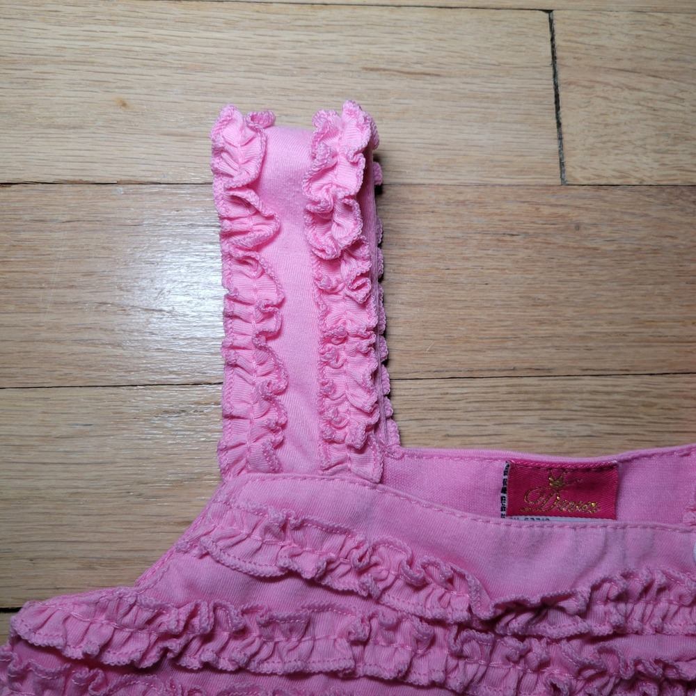 Bubble‎ Ruffle Tank Girl's Pink Size 4 - Picture 4 of 9